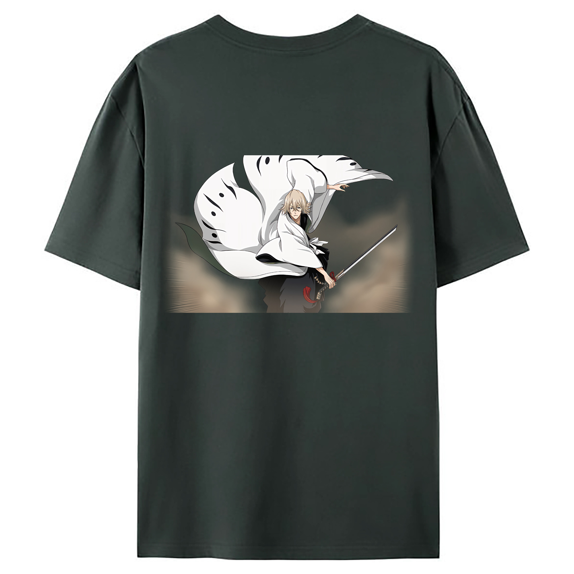 （画像用） "ブリーチ 浦原 喜助（うらはら きすけ） BLEACH Urahara Kisuke " 綿100％ メンズ半袖Tシャツ（バックプリント） 通気性